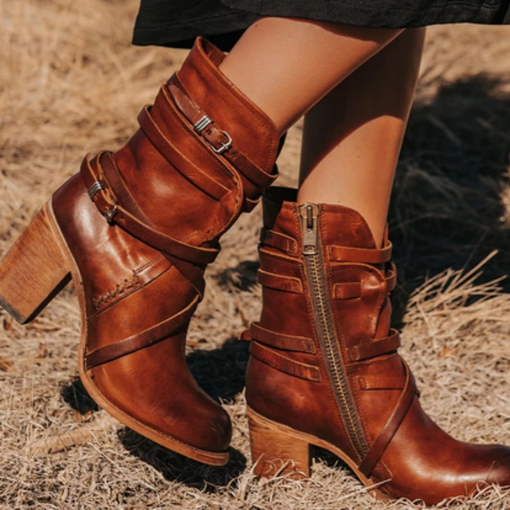 Freebird Baker Boots/Booties Cognac Size 7
